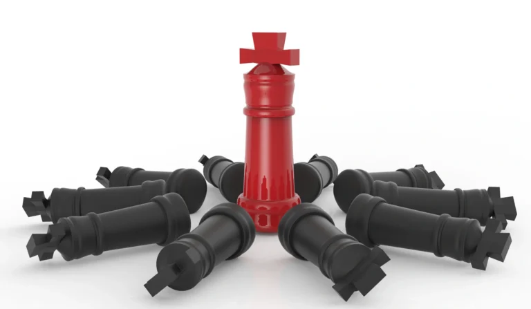 leadership-concept-with-3d-rendering-chess-king